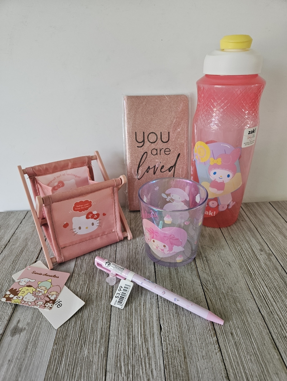Hello Kitty My Melody by Sanrio 30oz Pink Water Bottle, My Melody Plastic Cup,